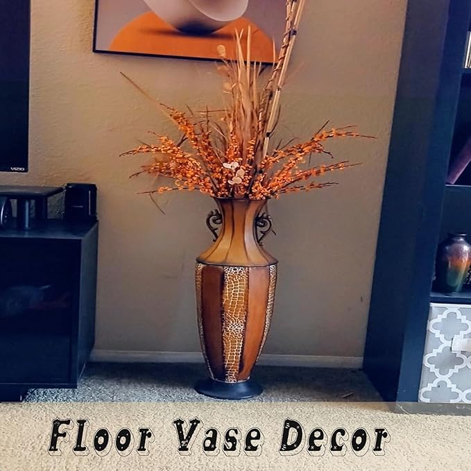 5 Pcs 29.5" Long Fake Fall Flowers Burnt Orange Jasmine Fall Floral Stems for Wedding Bouquets Dried Autumn Orange Fake Flowers for Vases Home Parties