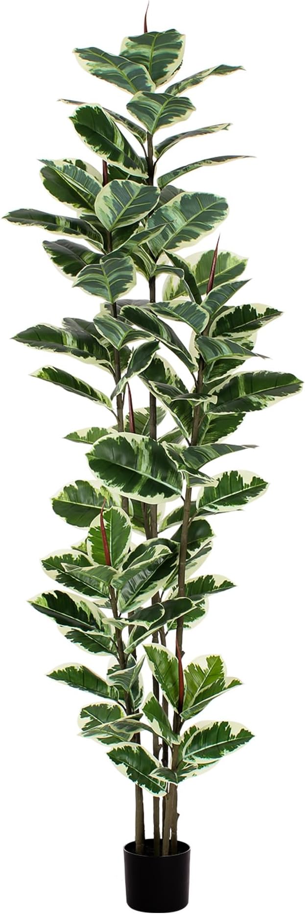 Artificial Rubber Tree Plant 7ft Tall Faux Ficus Tree Potted Fake Tropical Plants Decorative House Plants Large Floor Artificial Trees for Home Office Store Room Decor
