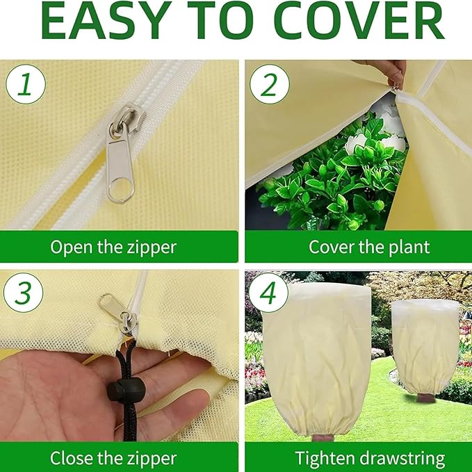 BATULU,Plant Covers Freeze Protection,47.2 X 70.8 Inchesplant Covers for Winter, 2-Packwinter Garden Plant Protectionreusable.
