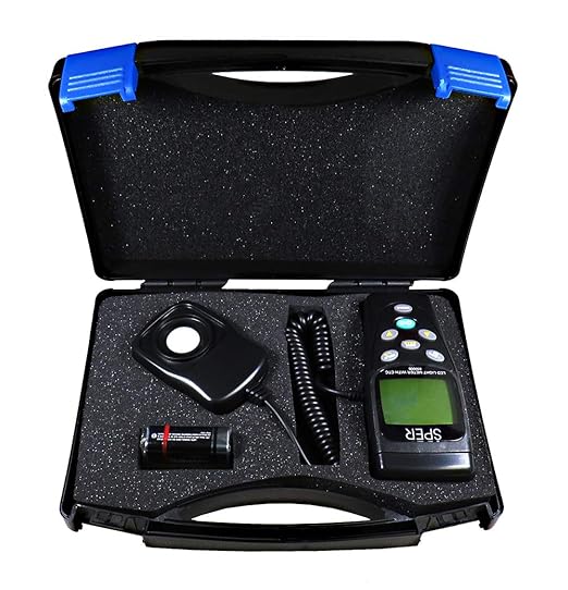 Sper Scientific LED Light Meter with Color Temperature Compensation 850006 - Accurate Lux & Foot Candle Readings for LED & Incandescent Lighting w/Adjustable Modes - 4 pc