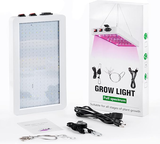 SERWING B1000W LED Plant Grow Light Dimmable,Best Grow Lights for Indoor Plants Full Spectrum, Seed Starting Seedlings Vegetable Hanging Growing Lamps, Double Switch Grow Light for Indoor Plants
