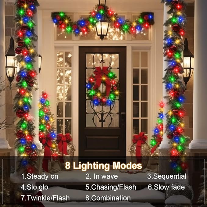 4 Pack Fairy Lights Battery Operated, 16.4 Ft 50 LED Starry Fairy Lights with Auto Timer Dark Green Copper Wire Twinkle Lights for Wedding Bedroom Christmas (Multicolor)