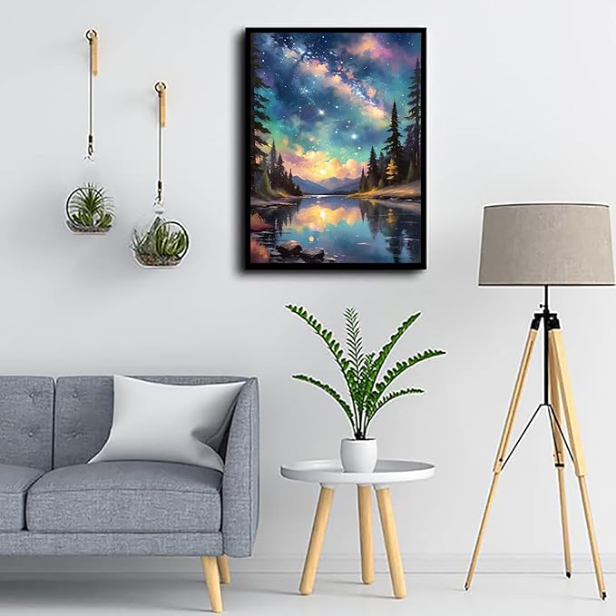 GemZono Diamond Art Kits for Adults,DIY Starry Sky Diamond Painting Kits for Adults Beginners,5D Full Drill Diamond Dots with Diamond Gem Art and Crafts for Home Wall Decor 12x16inch