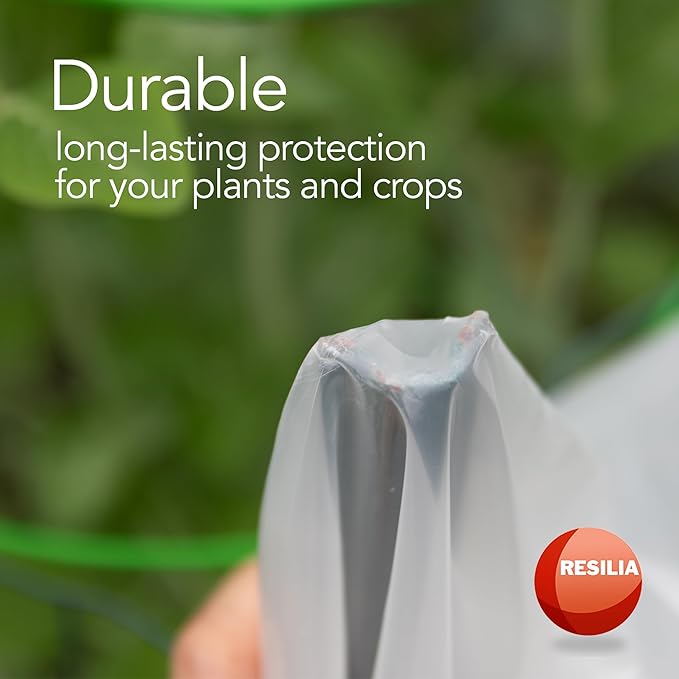 RESILIA Clear Greenhouse Sheeting - UV-Protected, Heavy-Duty Gauge Outdoor Polyethylene Cover for Weatherproofing Greenhouses, Garden, Plants, 6.5' by 10' Roll, 6 Mil, 0.006 Inch, Thick, Made in USA