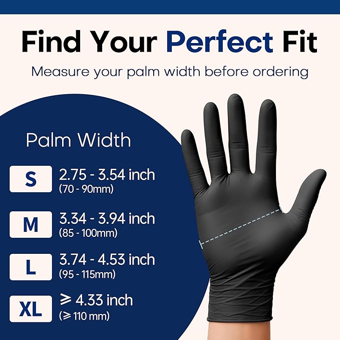 Medical Soft Max™ Black Nitrile Disposable Gloves, 100 Pcs, Latex-Free & Powder-Free Food Safe Food Prep Exam Gloves