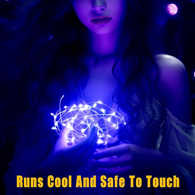 OakHaomie 6 Pack Fairy Lights Battery Operated No Remote LED Starry String Lights 30 Micro Starry LEDs on 10ft Copper Wire Light for DIY Wedding Centerpiece Table Decorations (Blue)