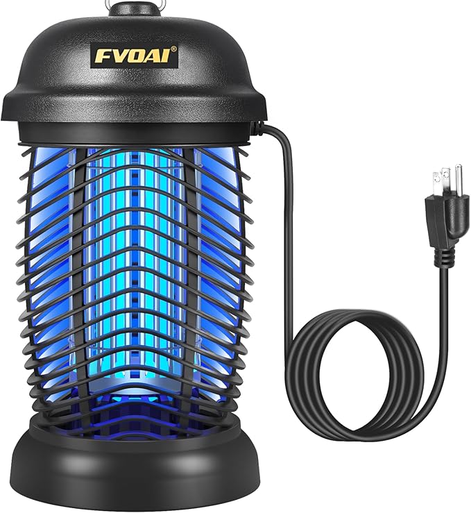 Bug Zapper Outdoor, Mosquito Zapper, Fly Zapper, Insect Zapper Electric Fly Traps for 1/2 Acre, Indoor Outdoor Use with 3 Prong Plug-in,4200V, ABS Plastic Outer, Black