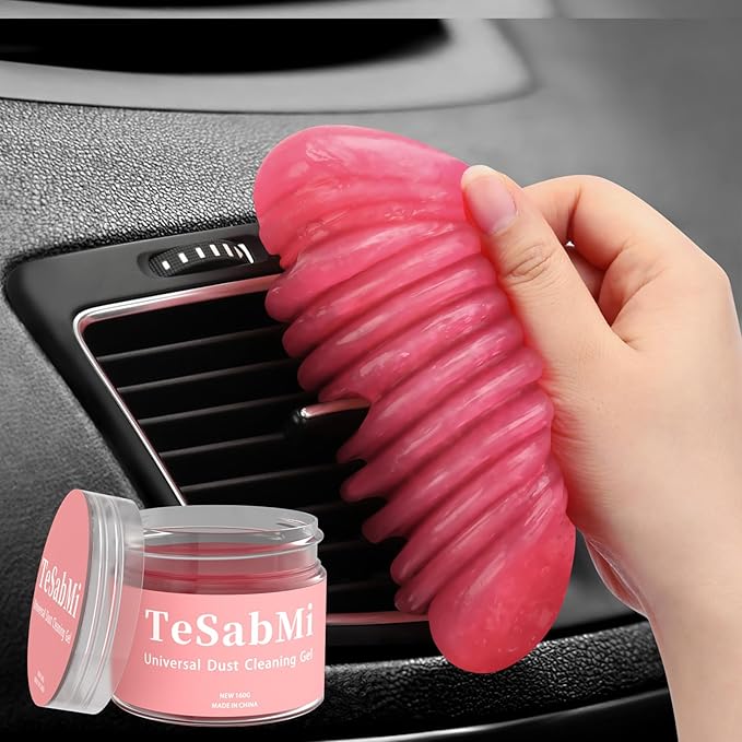 Car Cleaning Gel Car Cleaning Putty Car Putty Car Interior Cleaner Car Slime Car Detailing Kit Car Accessories Gifts for Men Women Stocking Stuffers Pink