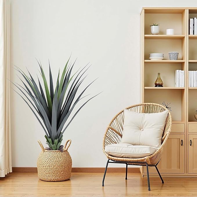Yinleus 44inch Artificial Agave Plant Potted Plants Fake Agave Plant for Home Office Garden Indoor Outdoor Decoration (1PACK)