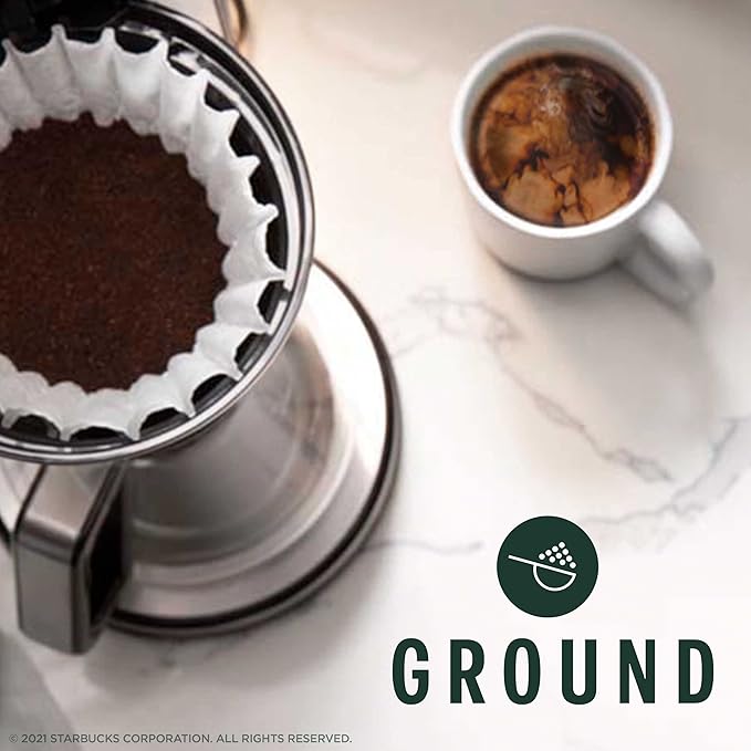 Starbucks Ground Coffee, Dark Roast Hot or Iced Coffee, Italian Roast, Six 12 oz Bags