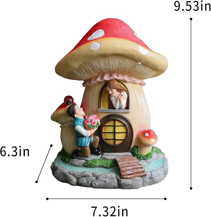 Solar Garden Outdoor Statues Princess and Prince with 4 LED Solar Figurine for Lawn,Patio,Balcony,Yard Decor Unique Housewarming Gift, for Gril,Mom,Grandma,Father,Woman