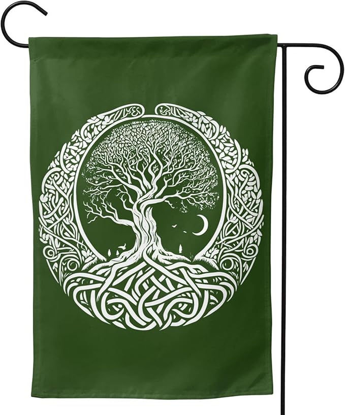 Viking Tree Garden Flag Vertical Double Sided Outdoor Yard Tree Flags 12.5x18 Inch Burlap Banners Vertical Double Sided for Outdoor Decor Lawn