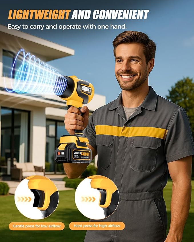 Leaf Blower Cordless with Battery and Charger，980,000 RPM Brushless Motor with Handheld Design，Lightweight for Patio, Lawn, Yard, Deck Cleaning，Birthday Gifts for Men Dad Husband