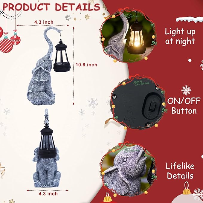 Goodeco Elephant Statue for Garden Decor with Gift Appeal - Ideal Gifts for Women, Mom or Birthdays, Beautifully Crafted Outdoor & Home Decor to Wow Your Guests (11" Elephant)