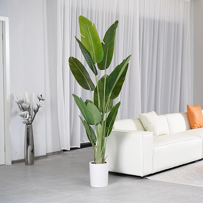 ProDeco Artificial Tree 6.6Ft Silk Bird of Paradise Large Big Fake Potted Plants Tall Faux Silk Floor Plants for Home Living Room Bedroom Office Decor Indoor Outdoor…
