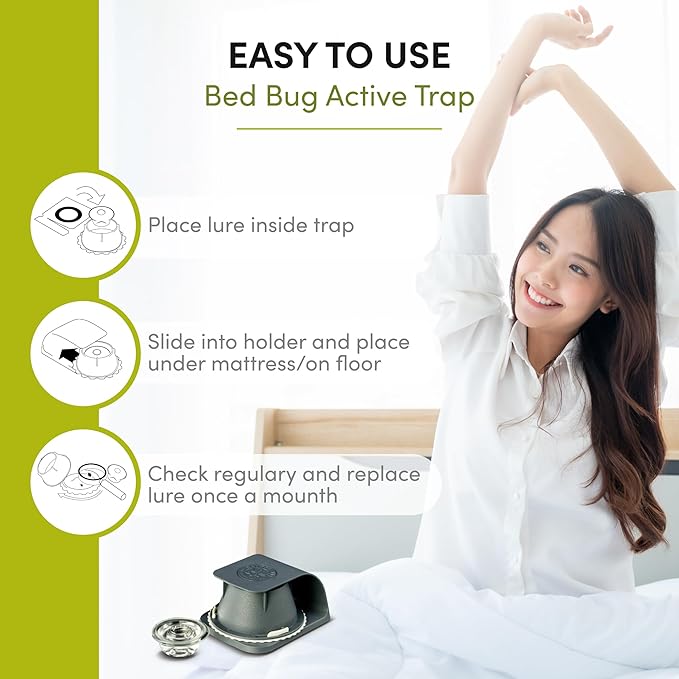 Scout Non-Toxic Early Monitoring Solution with Patented Pheromone Technology, Includes 2 Bed Bug Detection Traps, Replaceable Lures and User Guide