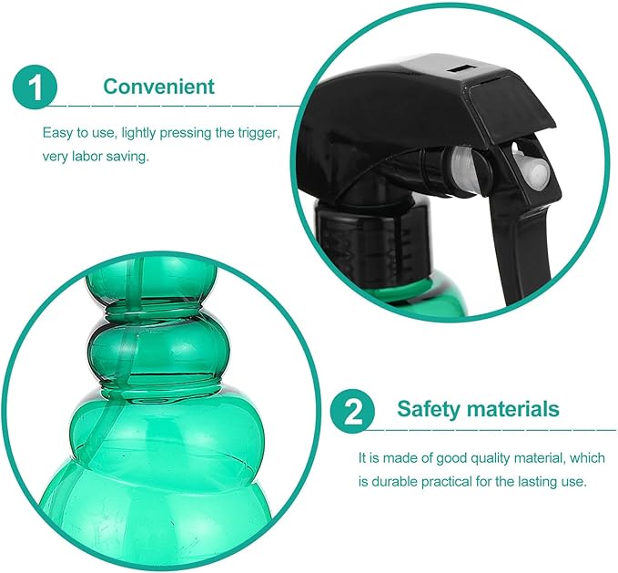 Plastic Spray Bottle Barber Hairdressing Sprayer Hand-Press Mist Sprayer Green 250Ml Refillable for Salon Hair Care and Plant Watering