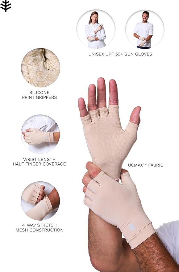 Coolibar Fingerless UV Sun Gloves - UPF 50+ Sun Protection - Ouray