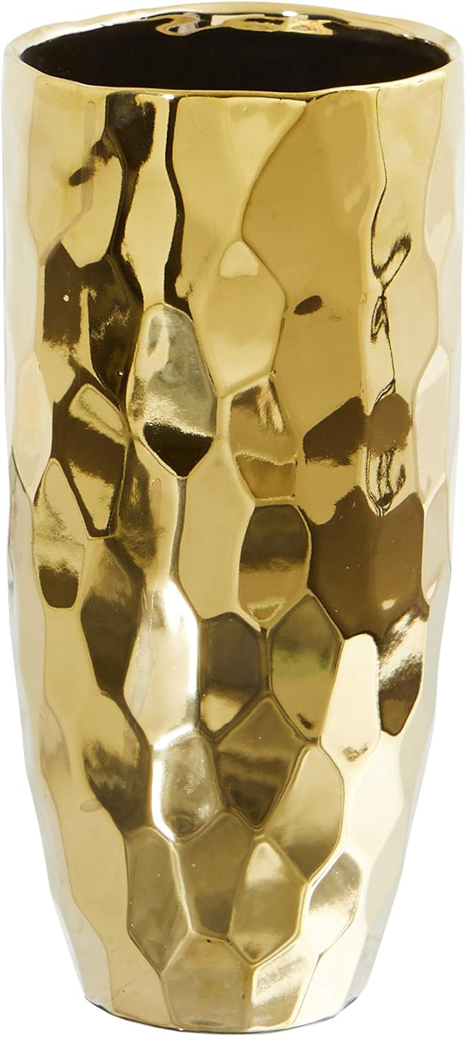 Nearly Natural 10in. Designer Gold Cylinder Vase