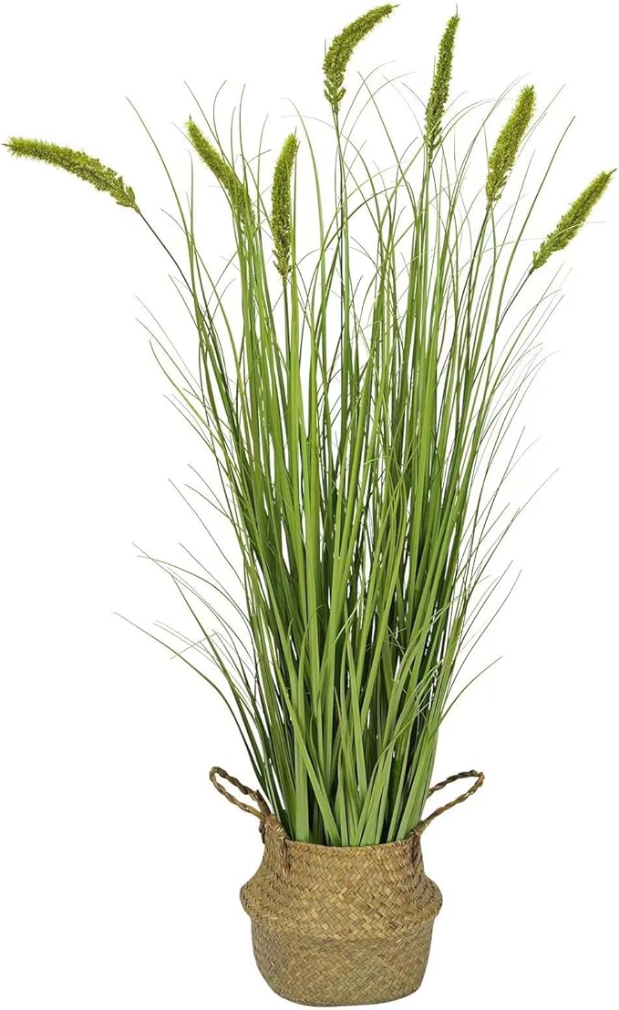 Ttranewsoo Green Onions Fake Plants,Artificial Plants Indoor, Fake Grass Decor Green Plant Fake Outdoor Flowers Fake Succulents,Artificial Tall Grass Plants with Pots House Decorative (47" 1 Pack)