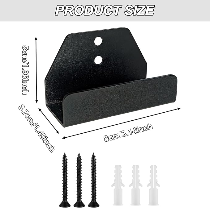 Black Metal Garage Hooks, Tool Holder Wall Mount Applicable to Dcbl722 Model Vacuum Wall Mounted Bracket, Leaf Blower Attachments Tool Holder & Hook Mounting
