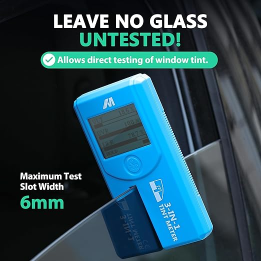 Mxmoonfree Tint Meter, Digital Window Tint Meter, 3-in-1 Solar Film Transmission Meter, UV IR Rejection Meter Spectrum Tester ONLY for Roll Down Windows