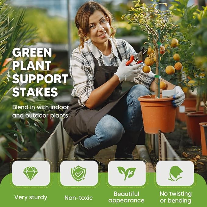 10 Pack Stackable Monstera Plant Support, Garden Plant Stakes for Indoor Outdoor Plants, Climbing Plant Support Structures Moss Pole Monstera Plant Holder Sticks Support Tall Potted Plants (10 Pack)