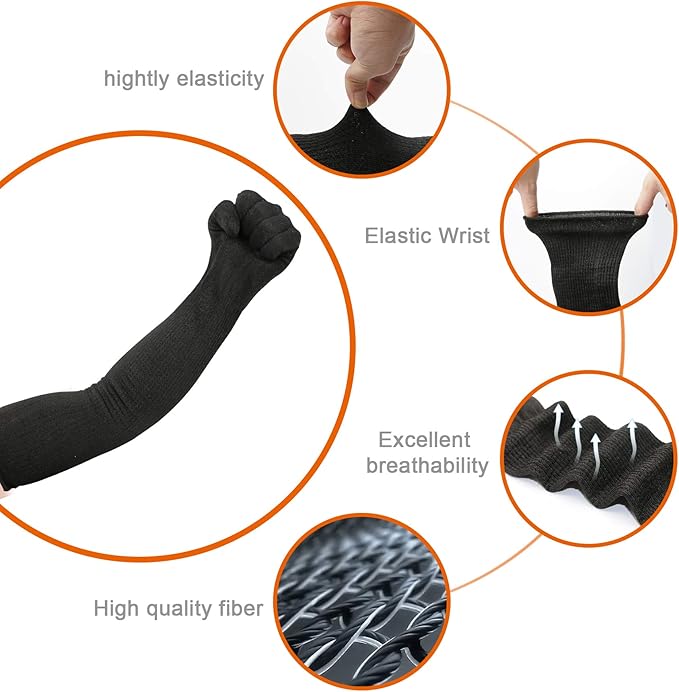 CAWANFLY Protective Kevlar Gloves with Sleeves - Level 5 Protection, Heat & Cut Resistant for Welding, Kitchen, Gardening