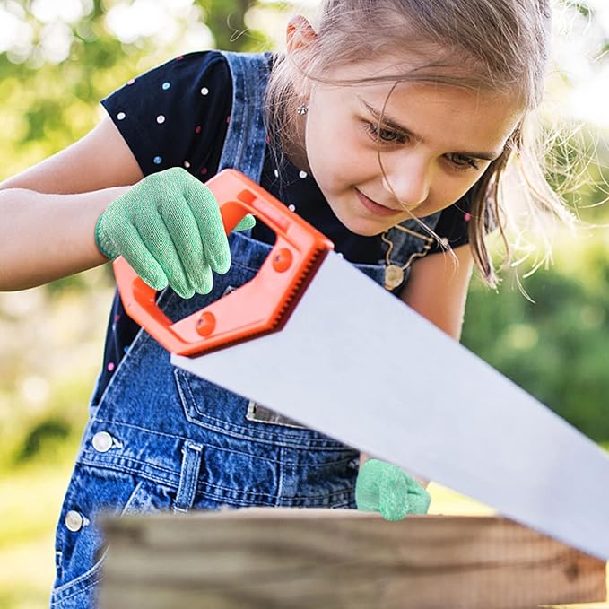 Evridwear Cut Resistant Gloves for Kids 7-9 Years, Level 5 Protection Cutting Gloves Food Grade for Cooking, Whittling, Wood Carving, Gardening and DIY