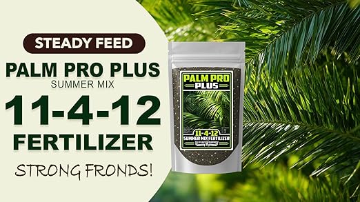 Fertilizer Commercial Grade | Palm Pro Plus Summer Mix 11-4-12 | 5 Ounces | Professional Tropical Palm Tree Feed | 3–4 Month Granular Slow Release Feed Delivery | Topdress Water in | Warm Season