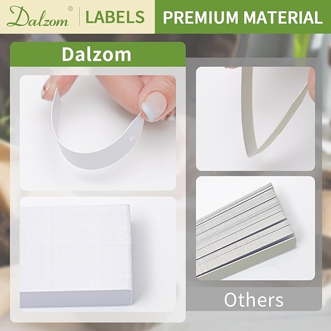 Dalzom® 300Pcs 4" Plant Labels with Marker Pen, Waterproof Plastic Plant Tags for Outdoor Seedlings Vegetable Garden Signs Markers Label Stakes (Multicolor)