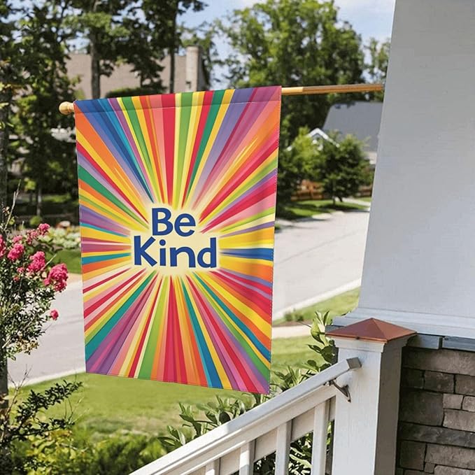 Be Kind Garden Flag 12x18 Inch Double Sided All-Weather Polyester Outdoor Flag For Patio Lawn Yard And Garden Welcome Decor