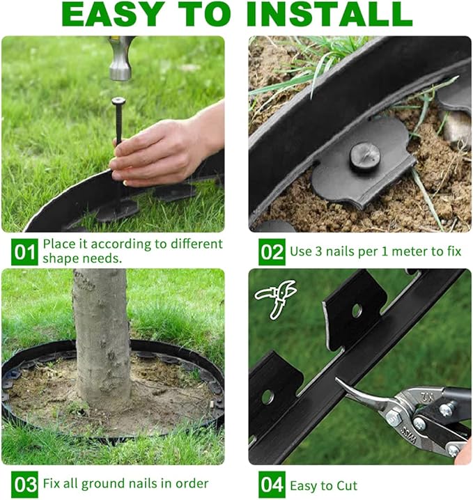 69FT Landscape Edging, 2IN Tall Garden Edging Borders with 105pcs Stakes,Flexible Lawn Edging Border Kit,Mini Plastic Fence for Yard Flowerbeds,Grass