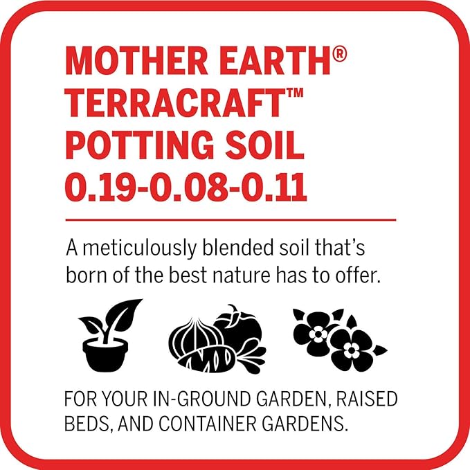Mother Earth Products Mother Earth Terracraft Potting Soil with Peat Moss, Perlite, and Earthworm Castings, For Outdoor and Indoor Plants, 2 cu. ft.