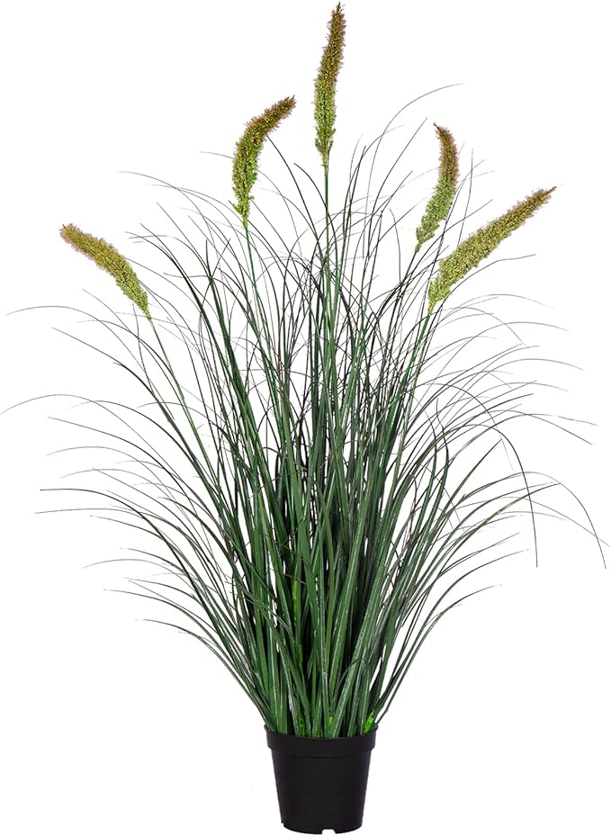 Ttranewsoo Green Onions Fake Plants,Artificial Plants Indoor, Fake Grass Decor Green Plant Fake Outdoor Flowers Fake Succulents,Artificial Tall Grass Plants with Pots House Decorative(36“ 1 Pack)