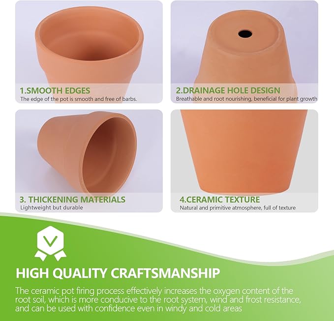 YESIACE 24 Pack 4 Inches Terracotta Plant Pots, Terra Cotta Planter with Drainage Holes, Perfect for Planting, Painting, Weddings and Parties