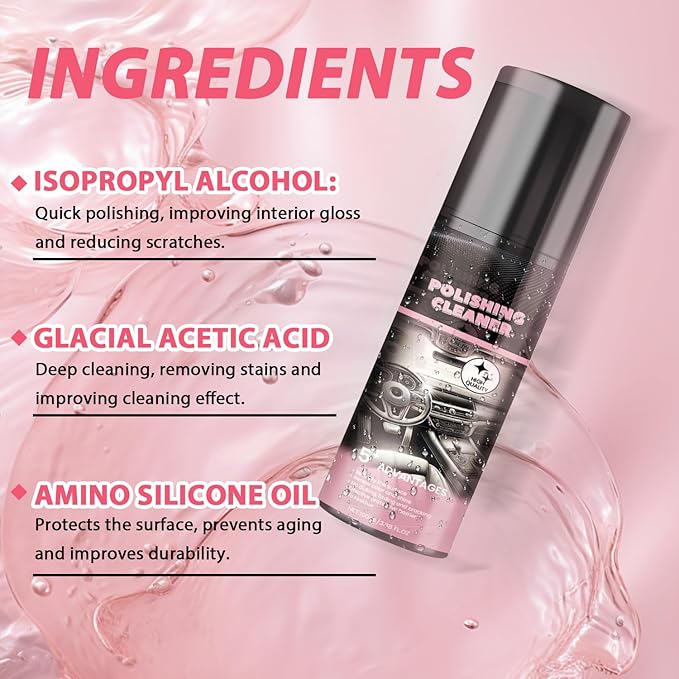 Car Interior Cleaner, Vehicle Interior Polish, 100ml Car Interior Cleaner, Interior Detailer Spray, Total Car Interior Cleaner Rejuvenation, Decontaminatio, Interior All Purpose Car Cleaner