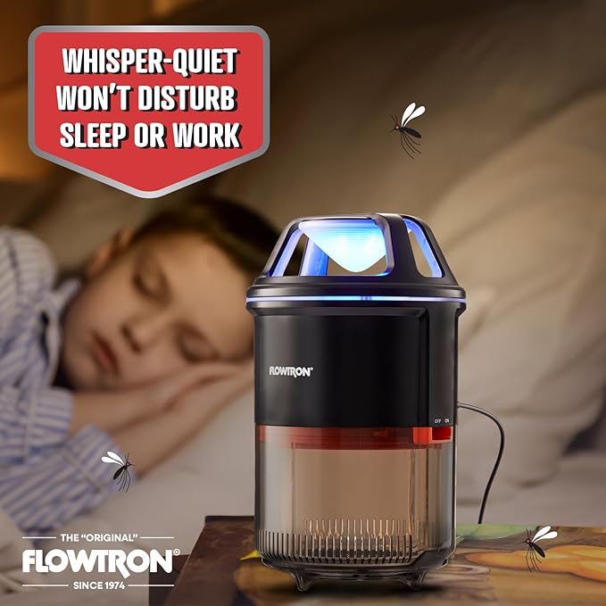 Flowtron Indoor Bug Trap | UV Light Mosquito Trap with Fan, 860 Sq Ft Coverage, USB-C Powered Insect Catcher for Kitchen, Bedroom, Restaurant | Quiet Fly Trap for Indoor Use