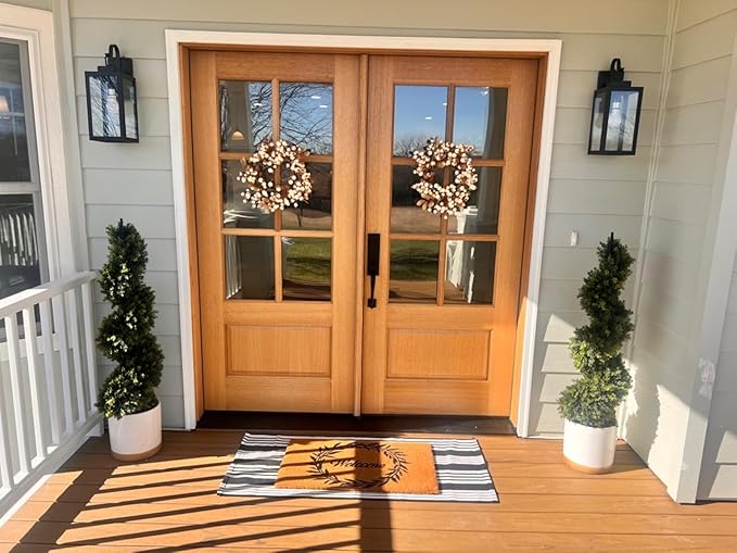 3ft Artificial Boxwood Topiary Tree Potted Topiary Plants for Front Porch Entrance Home Living Room Indoor and Outdoor 2Pack