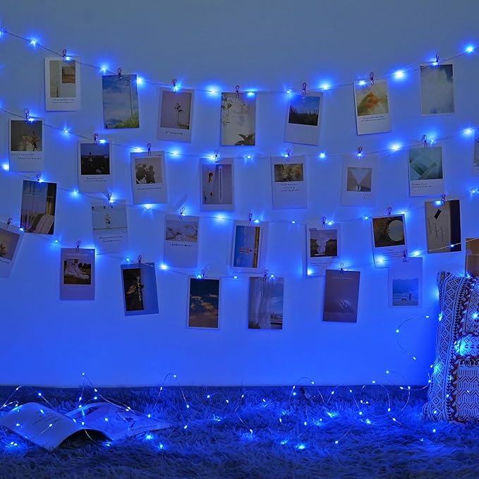 JMEXSUSS 200 LED Blue Fairy Lights Plug in, 66 ft Christmas Tree Lights Outdoor Waterproof with 8 Modes, Christmas Twinkle Lights for Bedroom Christmas Tree Decor