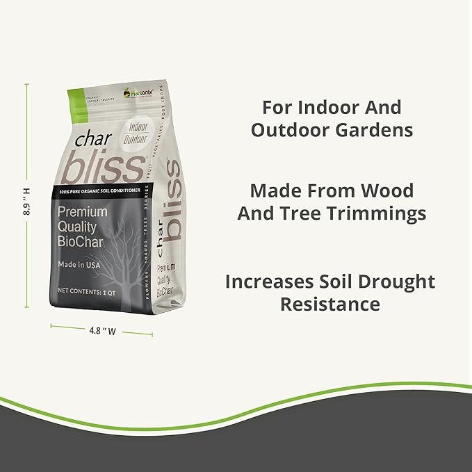 Perlite Bliss + Char Bliss + Worm Bliss - Organic Perlite for Plants - Worm Castings Garden Fertilizer - Biochar Horticultural Charcoal - 100% Organic Soil Amendments - Garden Soil & Potting Soil Mix