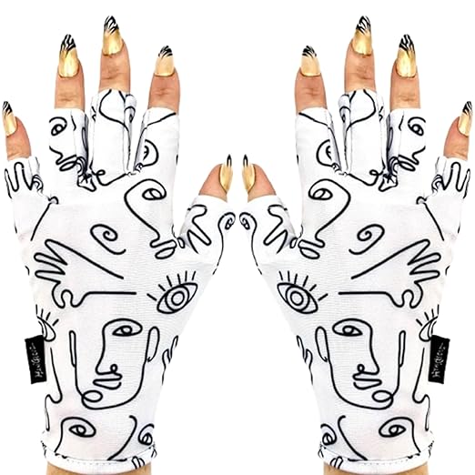ManiGlovz - The ORIGINAL UPF 50+ UV Light Protective Nail Gloves | Gel Manicure and Anti UV Fingerless Gloves for Women | Can be Used as Sun Protection Gloves for Driving | P.Casso