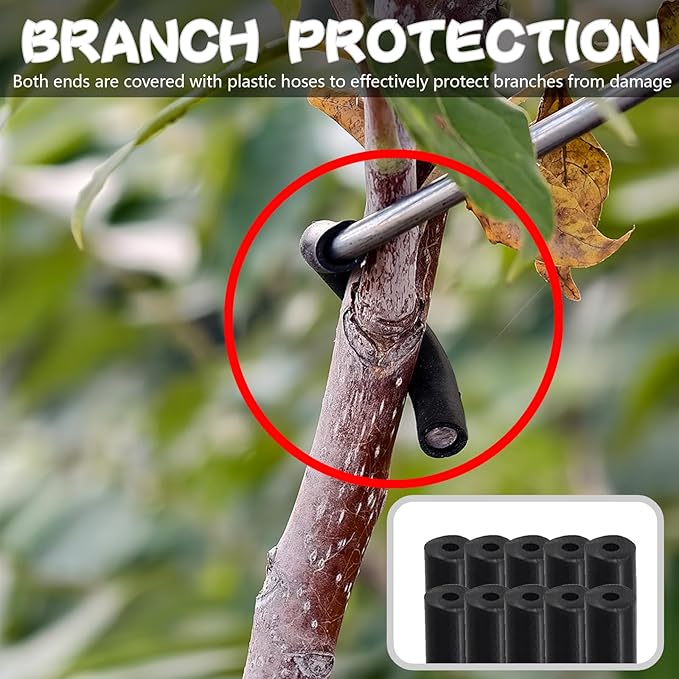 20PCS Fruit Tree Limb Spreader, 10.3Inch Fruit Tree Branch Puller with Plastic Hose Wrapped Iron Wire, Tree Open Angle Pull Branch Durable Solution