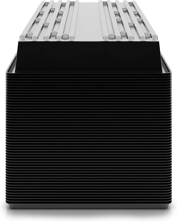Yield Lab 10x20 Inch Black Plastic 50 Pack Plant Propagation Tray – Growing Trays for Garden, Planting, Seedling, Soil & Hydroponic Horticulture - Microgreen Trays Grow Plants - No Drain Holes