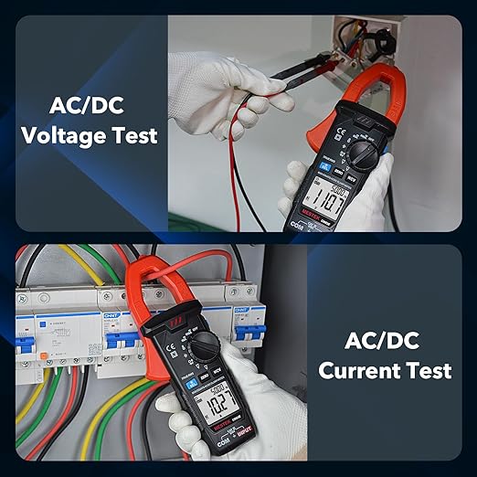 Digital Clamp Meter, MESTEK Multimeter Voltage Tester TRMS 6000 Counts Auto-ranging Amp Volt Ohm Meter with NCV, Measures AC/DC Current, Voltage, Capacitance, Resistance, Diodes, Continuity, Live Wire
