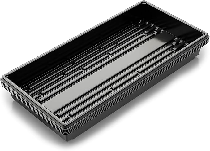 Yield Lab 10x20 Inch Black Plastic 5 Pack Plant Propagation Tray – Growing Trays for Garden, Planting, Seedling, Soil & Hydroponic Horticulture - Microgreen Trays Grow Plants - No Drain Holes
