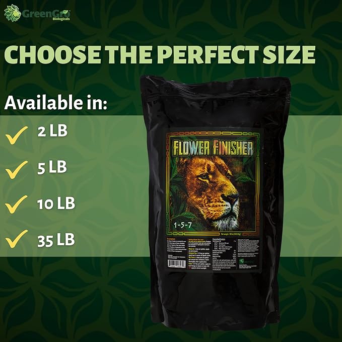 GreenGro Flower Finisher - Organic NPK Fertilizer & Big Bloom Booster for Plants in Flower/Ideal Nutrients to Maximize Yields/P-K Booster Phosphorus Fertilizer/Denser & Bigger Buds (5 lb)