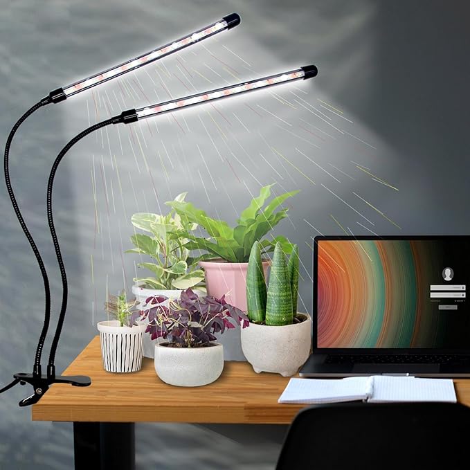 LEOTER Grow Lights for Indoor Plants - 84 LED Full Spectrum Clip Plant Growing Light with 5-Level Dimmable,Auto On Off Timing 4 8 12Hrs Perfect for Indoor Growing and Seed Starting