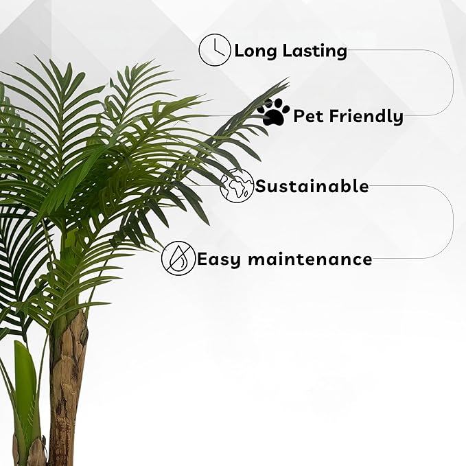 XBrand 47.2-Inches Artificial Palm Tree in Pot for Indoor Outdoor Home Office Store, Great Housewarming Gift