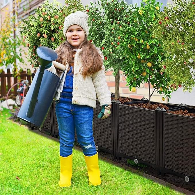 Souwuokoo Large Planters for Outdoor Plants Raised Garden Bed Elevated Rectangular Garden Box Kits for Gardening, Vegetables, Flowers and Herbs in Backyard Patio Balcony